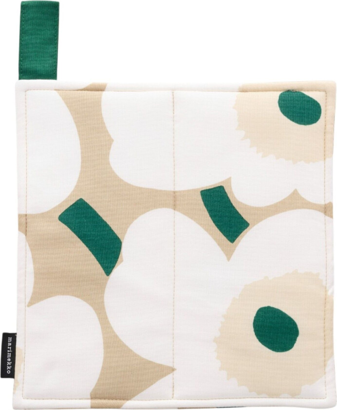 Bilde av Pieni Unikko gryteklut 21,5 Ã 21,5 cm, sand/hvit/høy/smaragd
