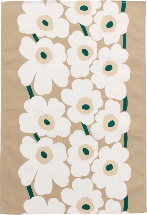 Unikko kjøkkenhåndkle 47 Ã 70 cm, sand/hvit/høy/smaragd