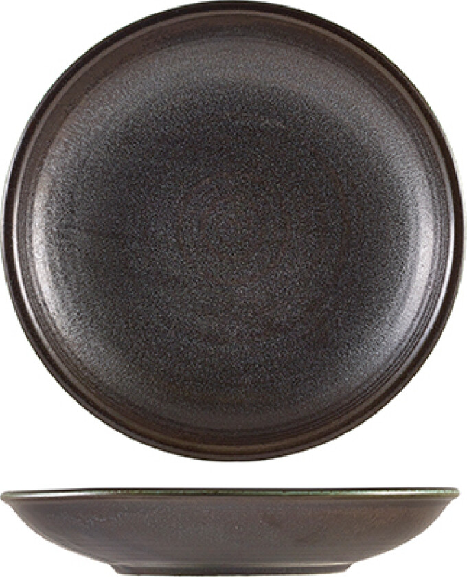 Cinder Sort Dyb Coupe Tallerken 21cm - Terra