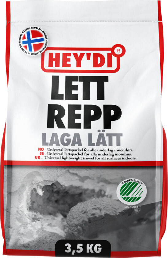 Hey'Di Heydi Lett Repp 3,5 Kg Er En Universalsparkel For Alle Underlag Inne Og Ute.