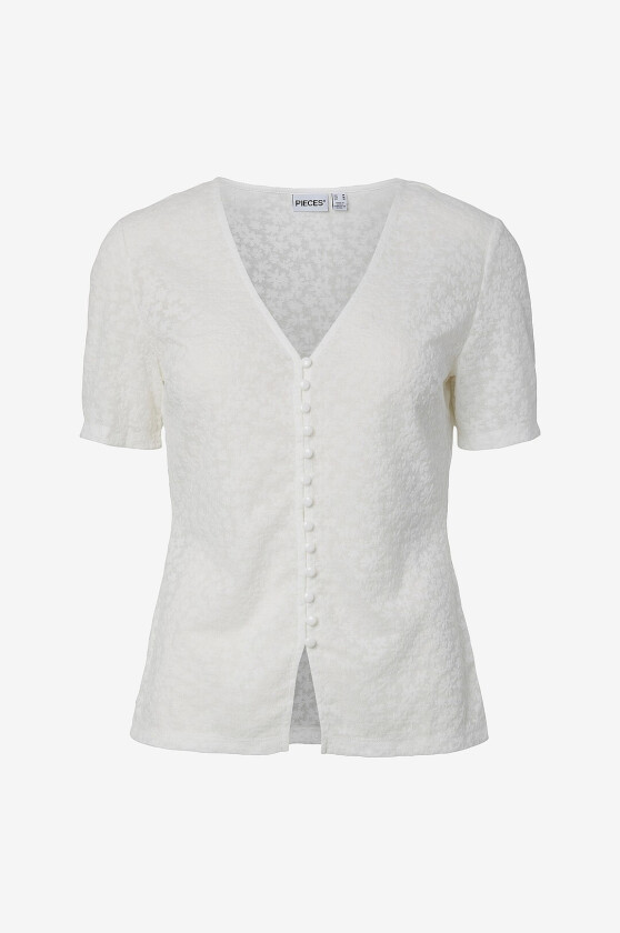 Topp pcBaisy SS Cardigan Jrs BC - Hvit