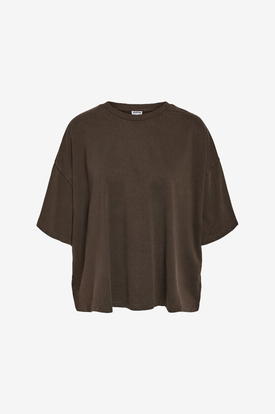 T-skjorte nmAlani Boxy Cropped Top Jrs Cur - Natur