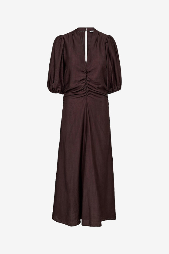 Maxikjole Heracc SS Puff Dress - Brun