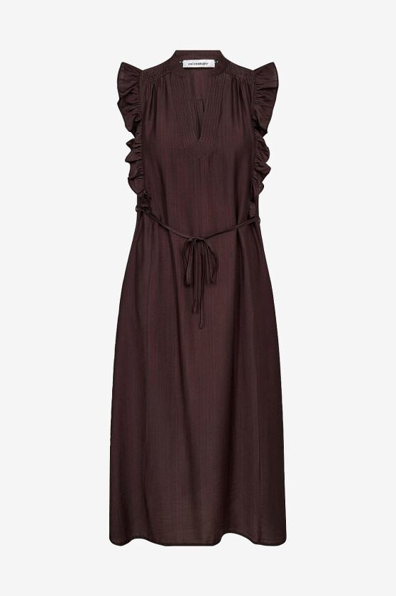 Kjole Heracc Frill SS V-dress - Brun