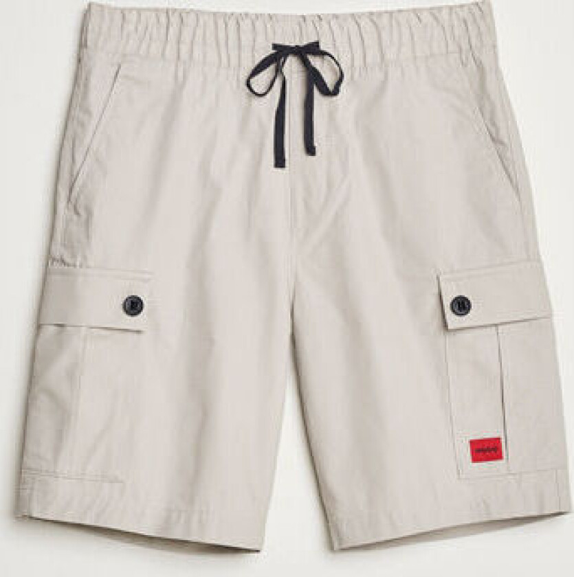 HUGO Garlio Cotton Cargo Shorts Light Grey