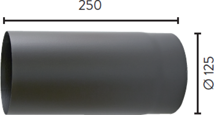 RØYKRØR Ø125 L250 RETT GP
