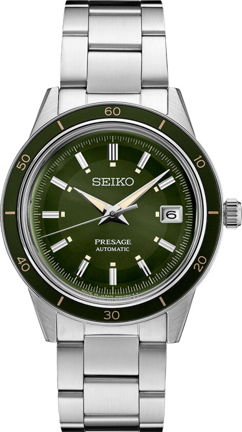 Seiko Presage Automatic Style 60s SRPG07J1 - RIP - Automatisk - Sølv - Herreklokker - Rustfritt stål - ledd m/pin - Mineral