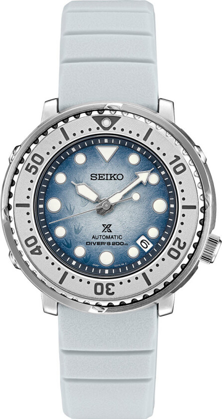 Seiko Prospex Antartica Tuna Save the Ocean SRPG59K1 - Automatisk - Sølv - Herreklokker - Silikon - Mineral