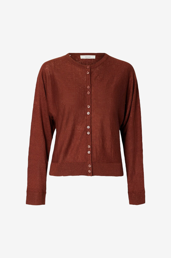Kardigan slfJane Linen LS Bat Knit - Rød