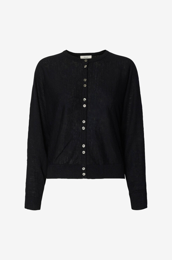 Kardigan slfJane Linen LS Bat Knit - Svart