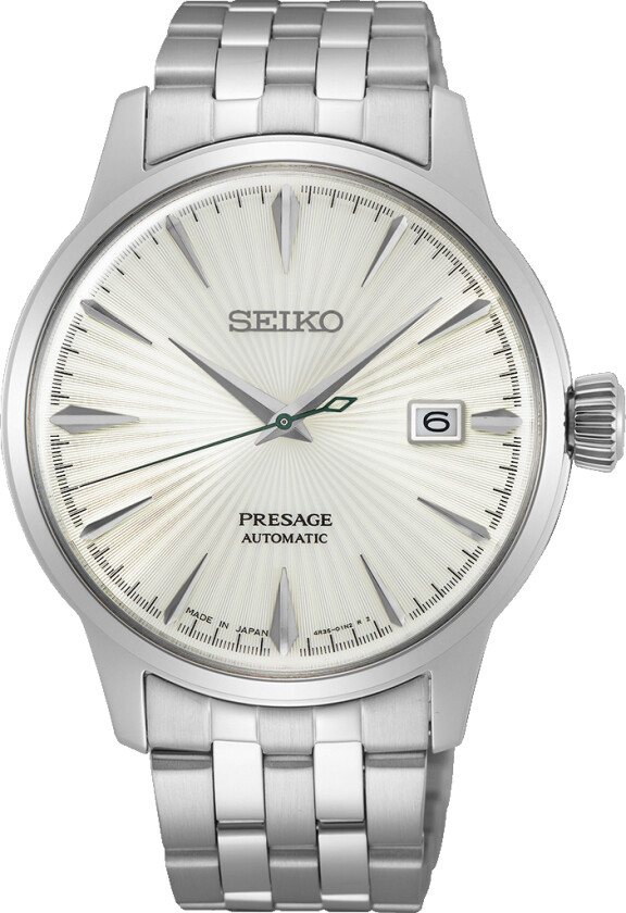 Seiko Presage Cocktail Time The Martini SRPG23J1 - Automatisk - Sølv - Herreklokker - Rustfritt stål - ledd m/pin - Mineral
