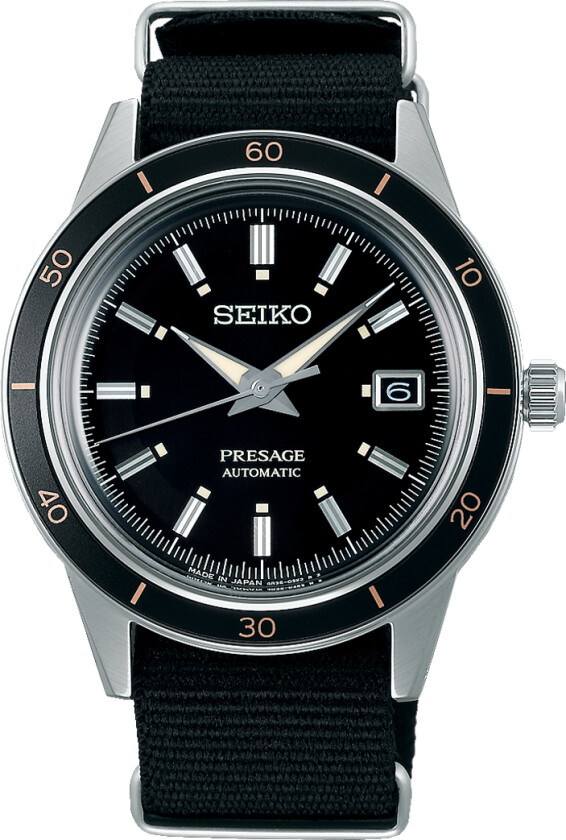 Presage Style60s SRPG09J1 - Automatisk - Sølv - Herreklokker - Stoff - Mineral