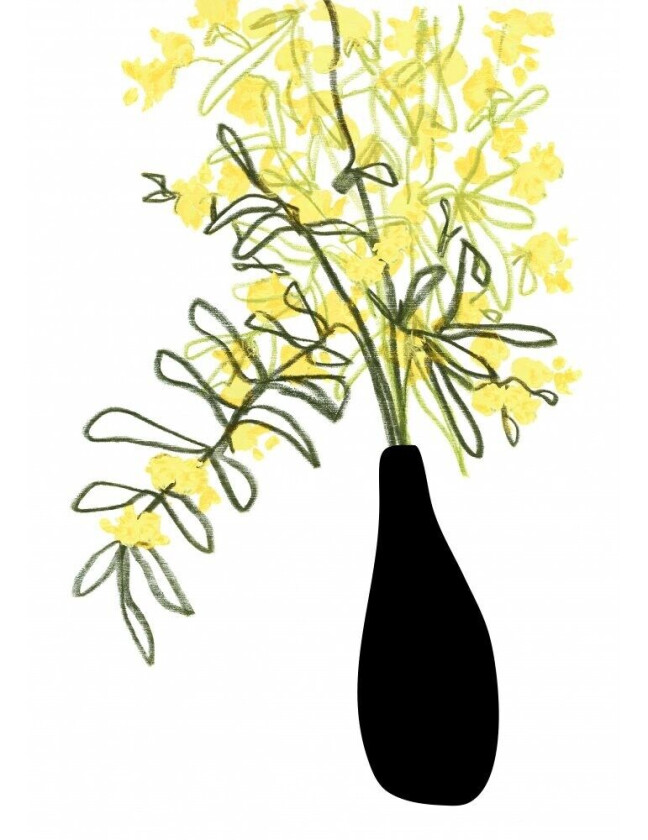 Yellow Blooms In A Vase - 30x40 cm