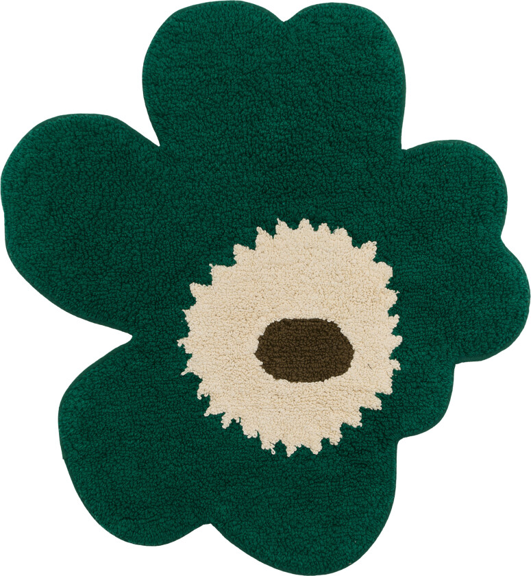 Bilde av Unikko Bath Mat 73 x 74 cm Emerald, Off-White, Mole - Bomullstepper - Maija Isola