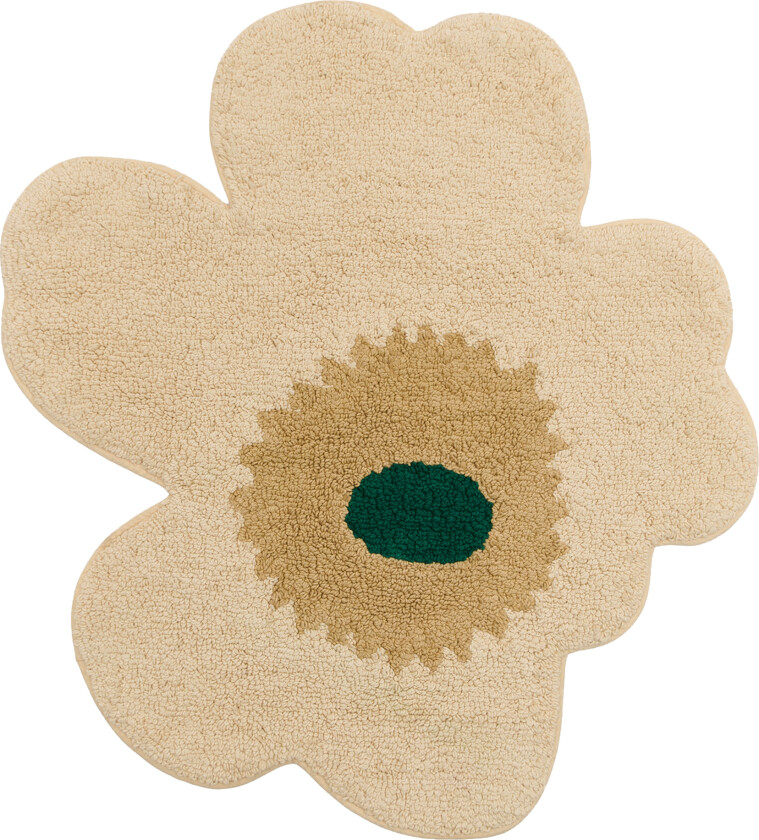 Unikko Bath Mat 73 x 74 cm Sand, Emerald - Bomullstepper - Maija Isola