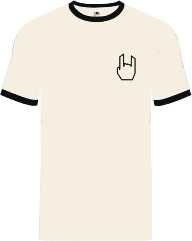 T-skjorte - Rockhand - Ringer Shirt - S til 5XL - Herrer - antikk hvit