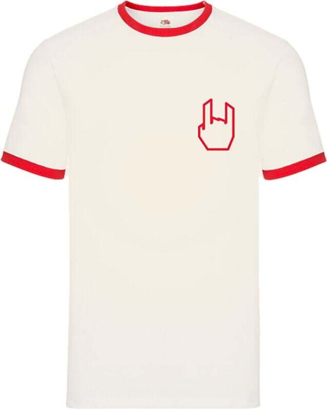 T-skjorte - Rockhand - Ringer Shirt - S til 5XL - Herrer - antikk hvit