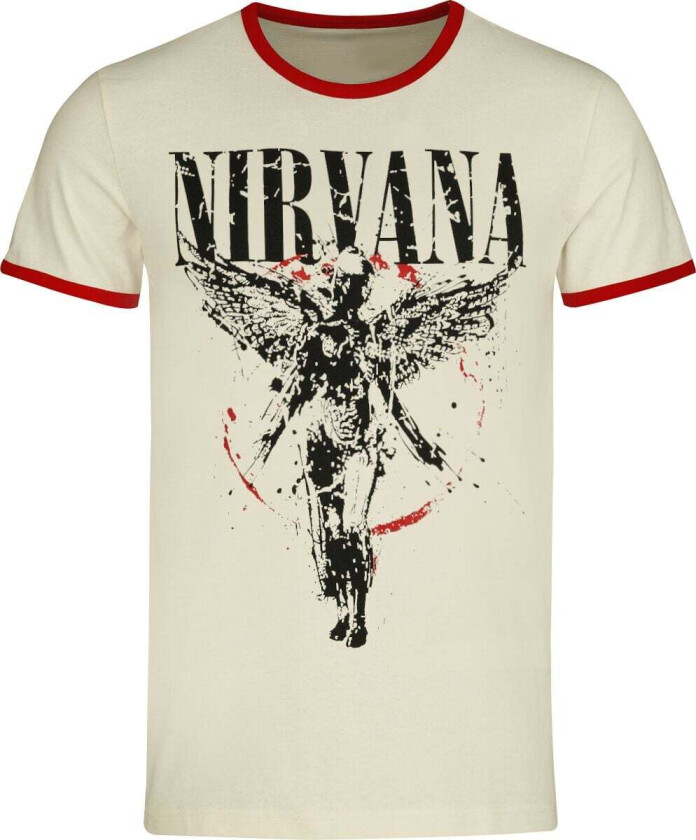 T-skjorte - In Utero - Ringer Shirt - S til 5XL - Herrer - antikk hvit