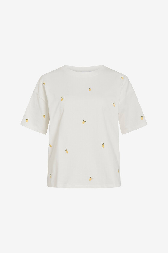 T-skjorte viMonie Emb O-neck - Hvit