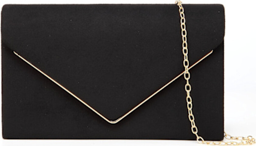 Aftenvesker Clutch Håndveske for kvinner Håndvesker for bryllupsfest Cocktailball Skulderveske i imitert semsket skinn med avtakbar kjede Svart