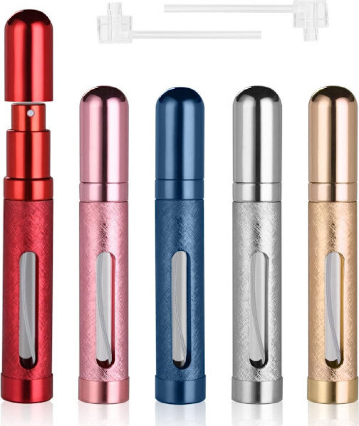 5 stk Parfyme Atomizer Refillable - Mini Flasker Reise 12ML Lekkasjesikker Flaske Håndbagasje 5 Farger For Lommebok, Håndveske, Bag, Bagasje, Christmas_yu