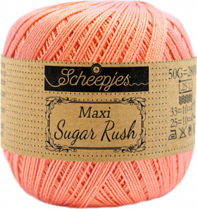 Maxi Sugar Rush Garn Unicolor 264 Lys Korall