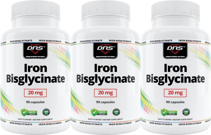 3-pack Iron Bisglycinate 20 mg - 90 kapsler