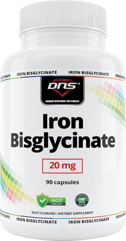Iron Bisglycinate 20 mg - 90 kapsler