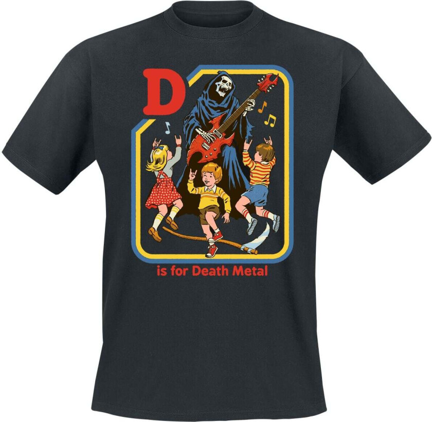 Fun T-skjorte - D Is For Death Metal - M til 3XL - Herrer - svart
