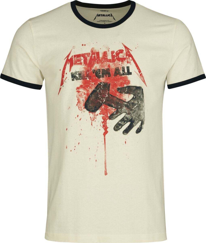 Metallica T-skjorte - Kill 'Em All - Ringer Shirt - S til 5XL - Herrer - antikk hvit