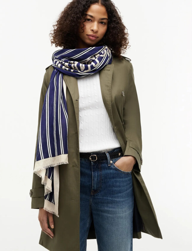 Th Script Scarf - Navy - ONE SIZE
