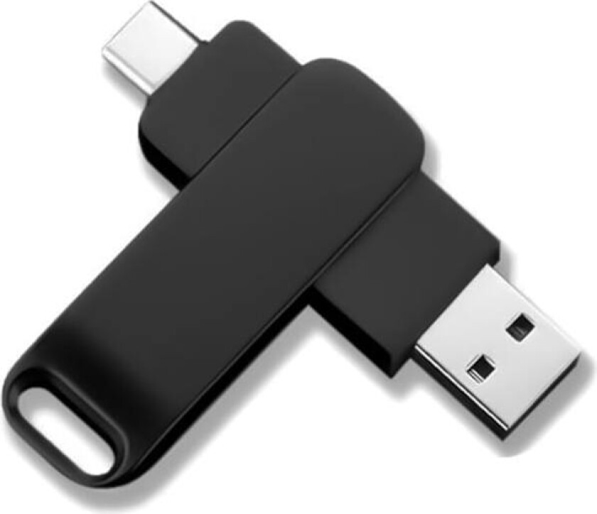 USB-C minnepinne, 128 GB USB-minnepinne, USB-C minnepinne med en utsøkt og slitesterk metallkropp, egnet for PC/Laptop/Nettbrett