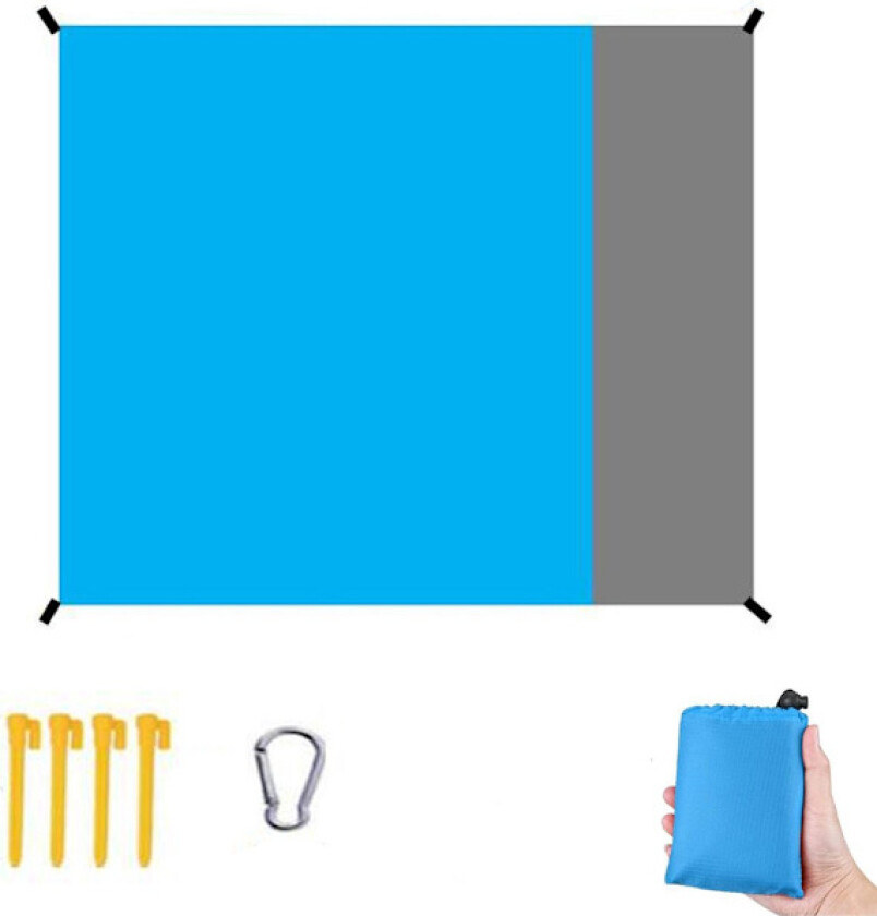Piknikpledd - 200 x 210 cm - Mini piknikpledd - Strandpledd - Utendørspledd - Campingpledd - Hage strandmatte - Sammenleggbart campingpledd