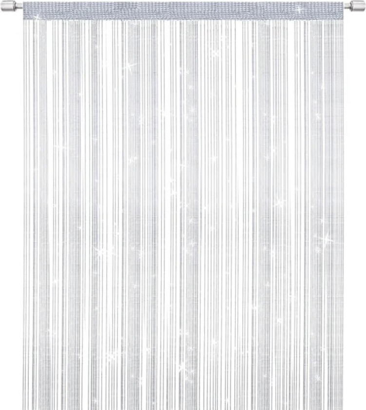 {PL}Trådgardiner Dør Myggnett, Elegant Skillevegg Duskgardin for Hjemmeinnredning, Skillevegg for Dører og Vinduer, Hvit (100x200cm)