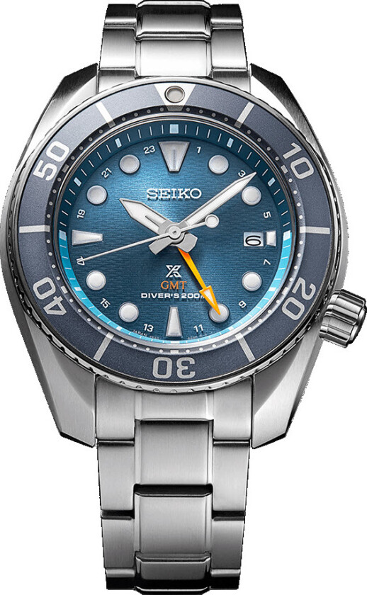 Prospex Aqua Sumo Solar GMT Diver SFK001J1 - Kvarts - Sølv - Herreklokker - Rustfritt stål - ledd m/pin - Safir