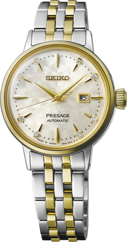 Presage Cocktail Time White Lady Diamond Twist Automatic SRE010J1 - Automatisk - Gull Sølv - Dameklokker - Rustfritt stål - ledd m/pin -...