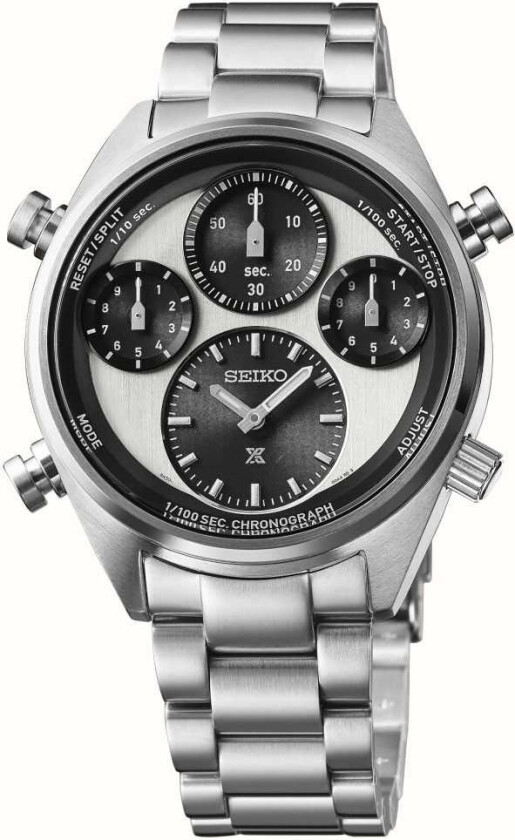 Prospex Solar Speedtimer SFJ001P1 - Kvarts - Sølv - Herreklokker - Rustfritt stål - ledd m/pin - Safir