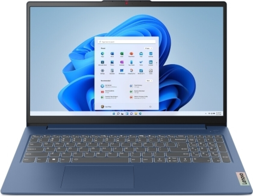 IdeaPad Slim 3 15AMN8 AMD Ryzen™ 3 7320U Laptop 39,6 cm (15.6) Fuld HD 8 GB LPDDR5-SDRAM 512 GB SSD Wi-Fi 5 (802.11ac) Windows 11 Home Engelsk Blå