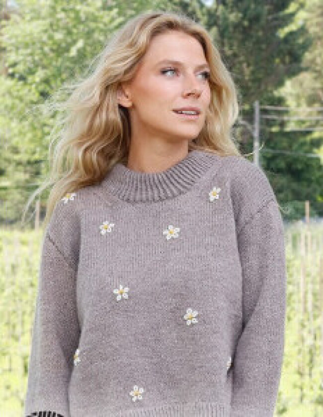 Shy Daisy by DROPS Design - Genser Strikkeoppskrift str. S - XXXL - XXX-Large