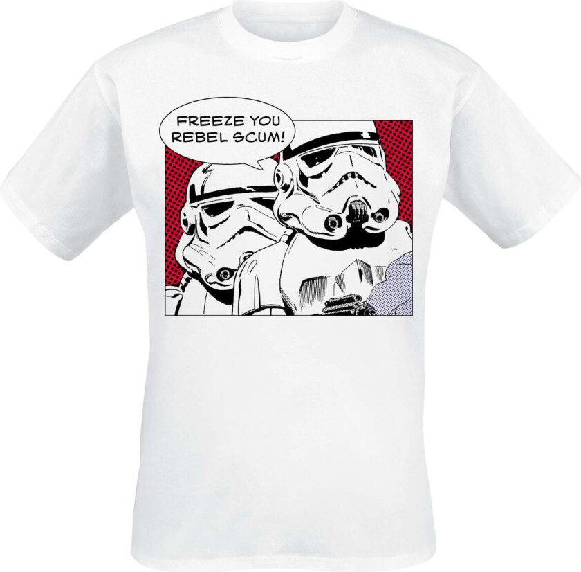 Disney T-skjorte - STORMTROOPER REBEL SCUM - M til XXL - Herrer - hvit