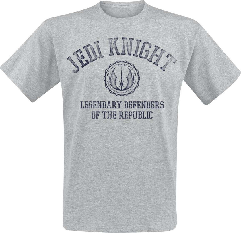 Disney T-skjorte - Jedi Knight Collegiate - M til XXL - Herrer - gråmelert