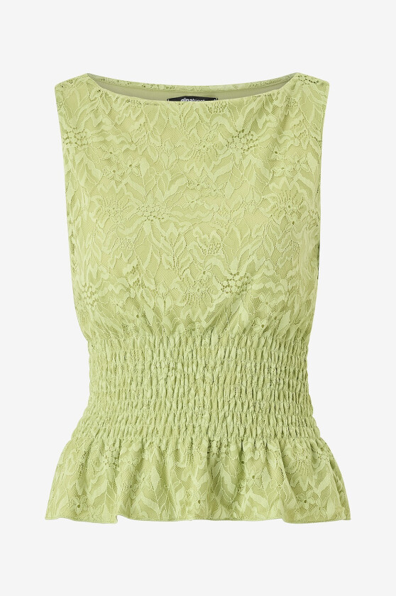 Topp Lace Smock - Grønn