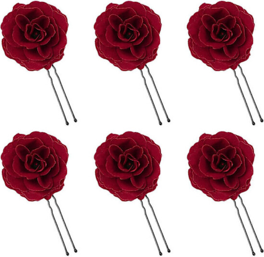 Lurrose 6 stk. hårnåler for kvinner, kunstig roseblomst, hårnål, bryllup, brud, hårnål, dekorativt hodeplagg