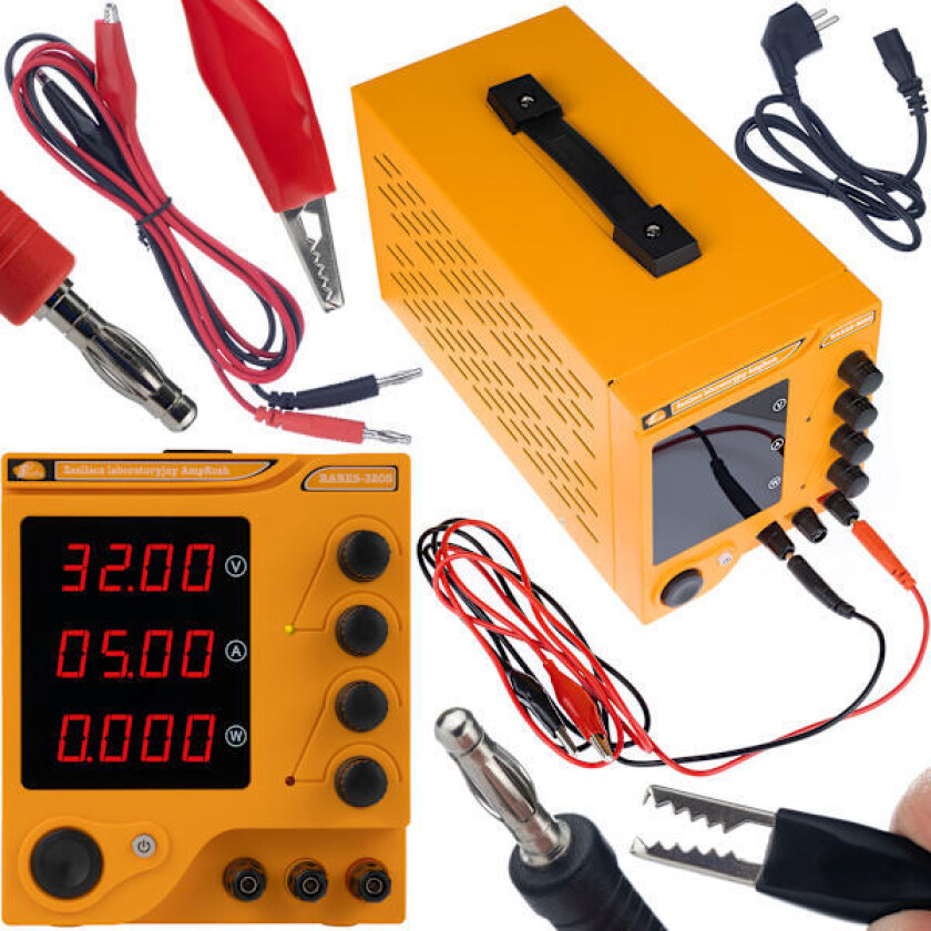 Bilde av Laboratoriestrømforsyning AmpRush RARES-3205 – 32V 5A | Justerbar Spenning og Strøm | Presis Skjerm