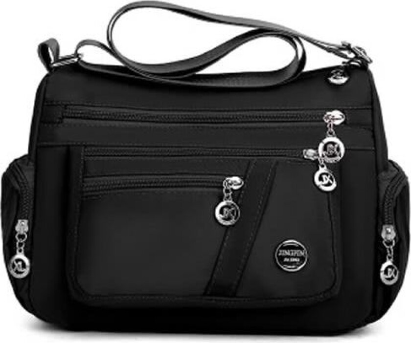 Vanntett nylon crossbody-veske med enkelt skulderrose