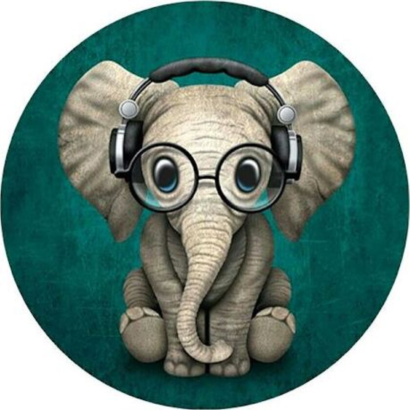 Rund musematte søt elefant, personlig premium-teksturert mus