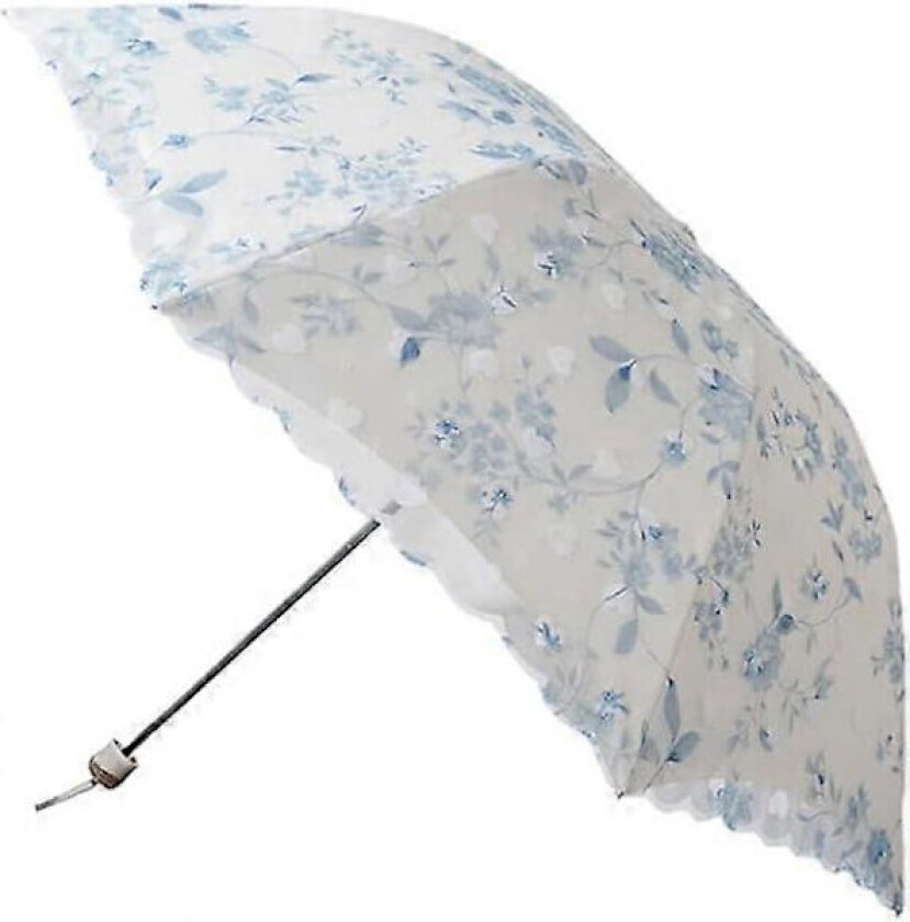 Solparaply Dame Parasoll Dame Broderte Blonder Dobbeltlags Anti-UV Parasoll Paraply Sol/Regn/Snø Sammenleggbar Paraply