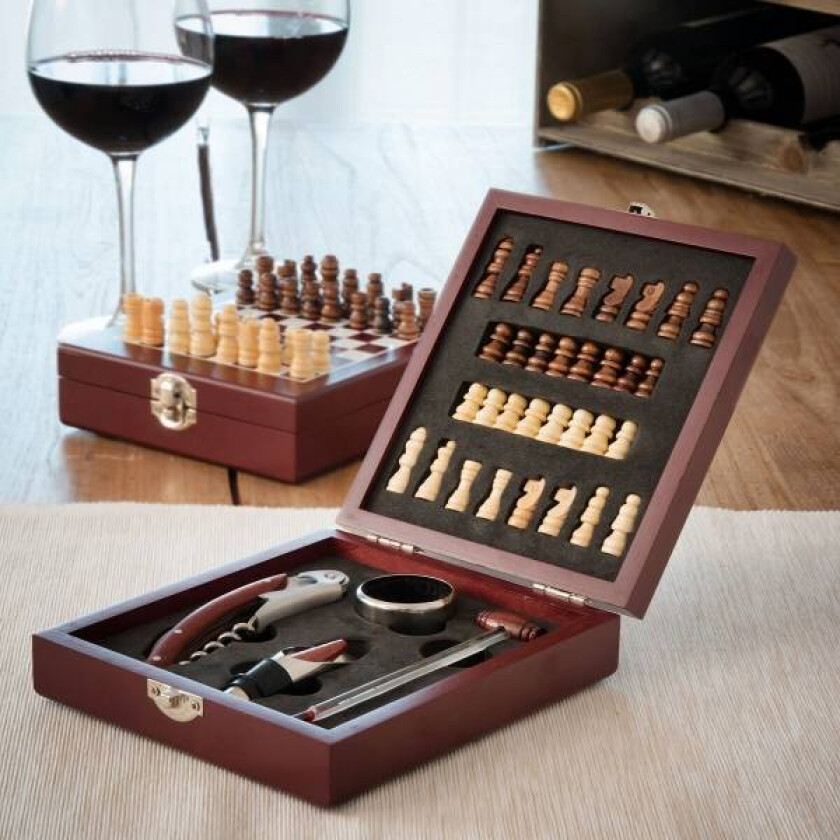 Vin og sjakksett (37 brikker)