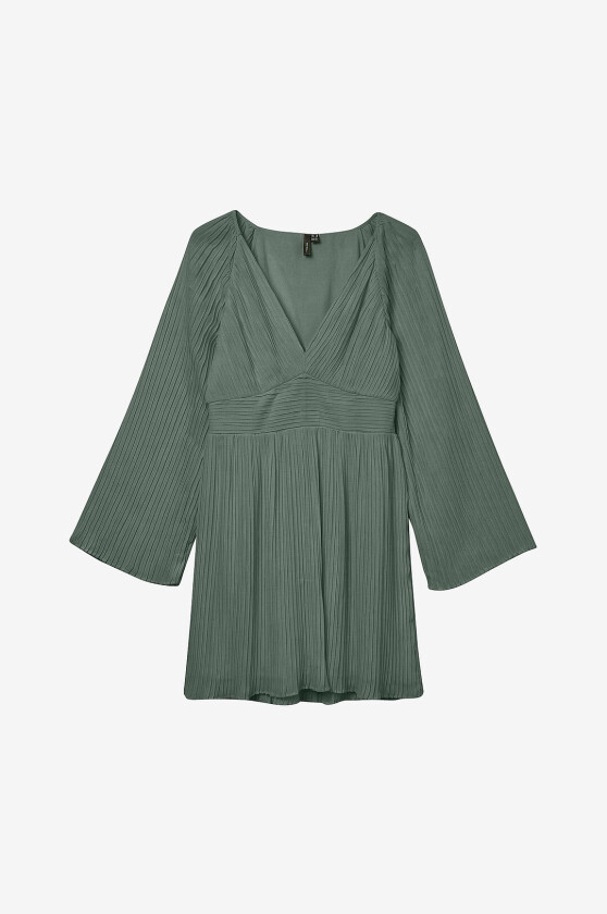 Kjole vmDora LS Short Plisse Wvn EX - Grønn
