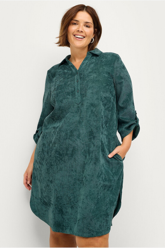 Kjole eElena 3/4 Button Knee Dress - Grønn